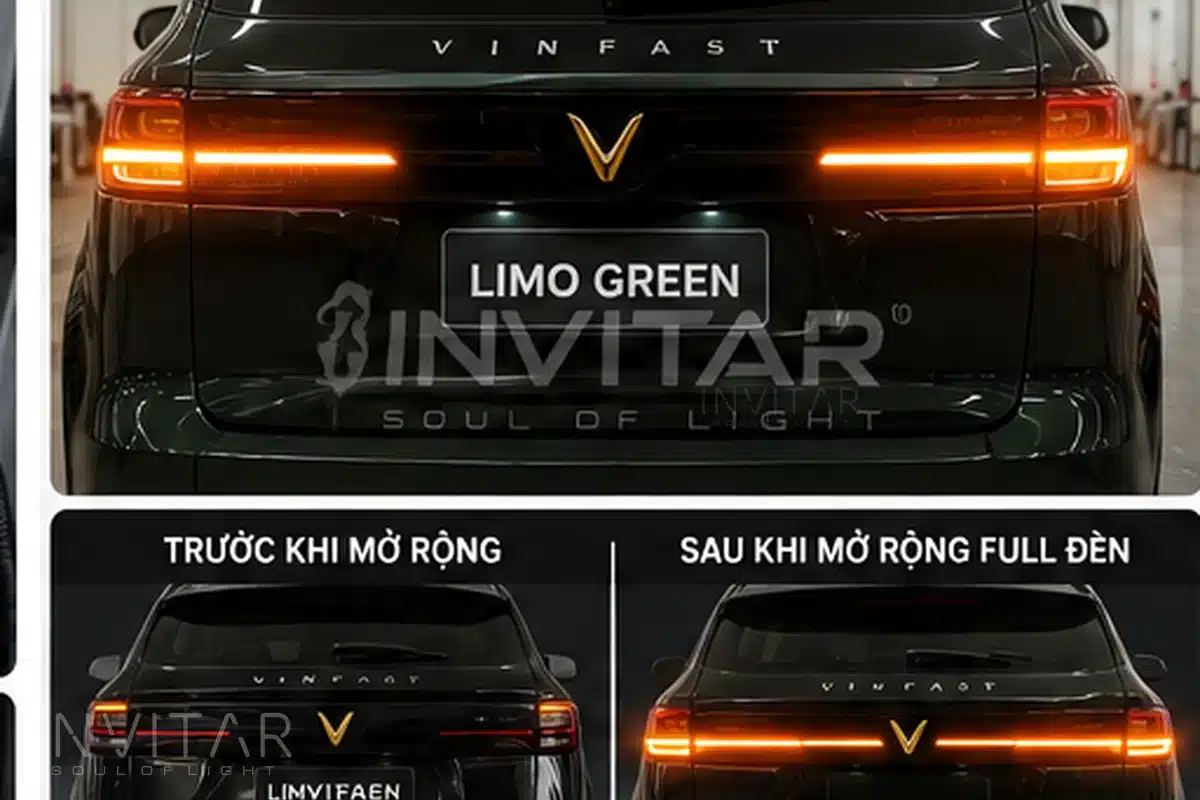 Cụm đèn hậu Limo Green nhìn từ phía sau