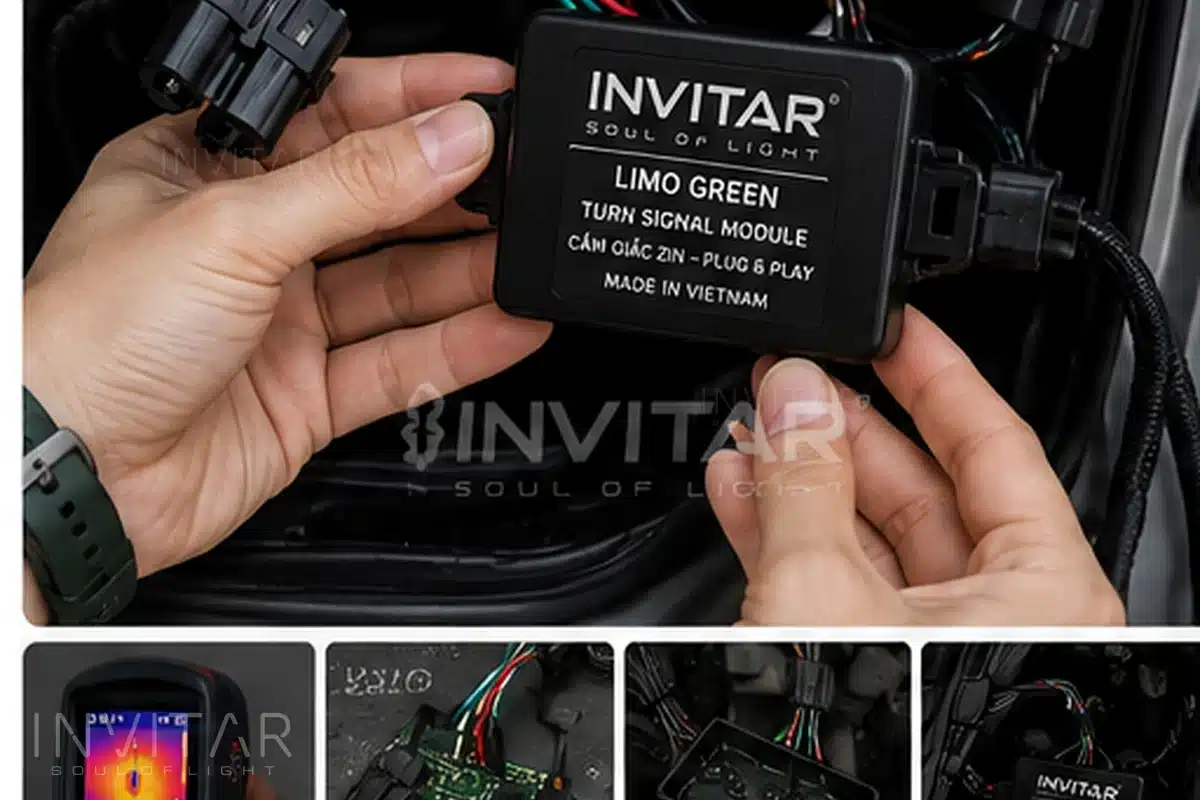 Limo Green với cụm xi nhan phía sau minh họa thực tế