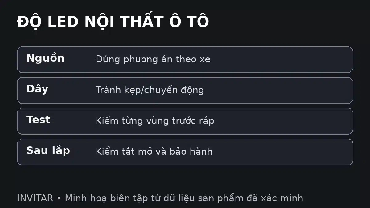 Checklist an toàn khi độ LED nội thất ô tô