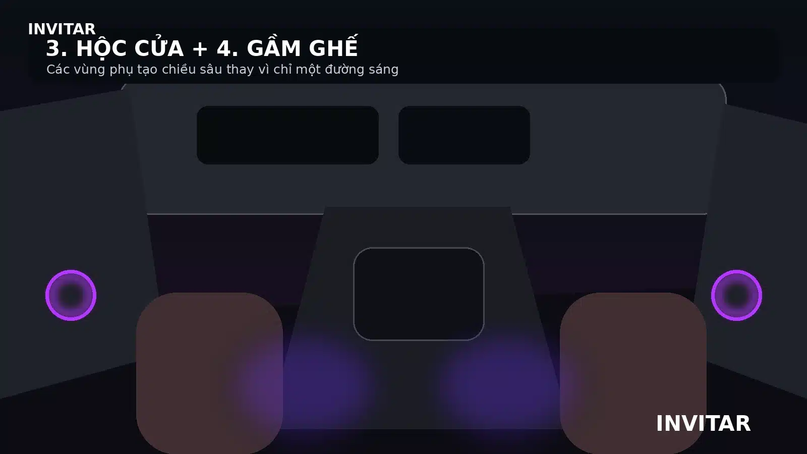 LED hộc cửa và gầm ghế tạo chiều sâu cho cabin