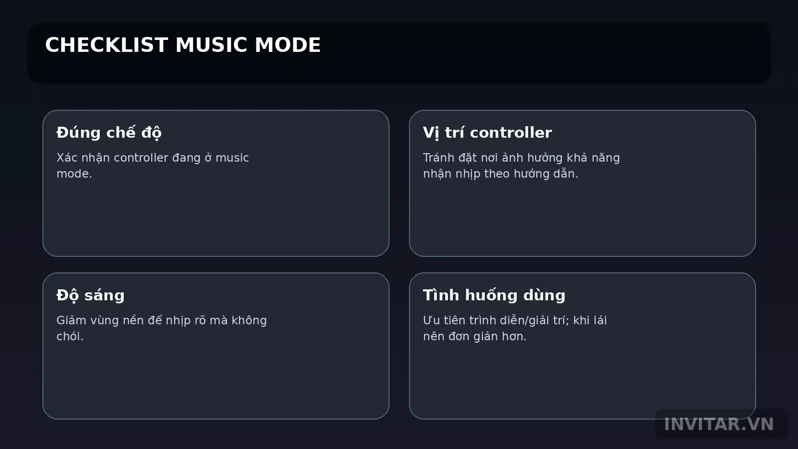 Checklist dùng LED nội thất nháy theo nhạc hợp lý