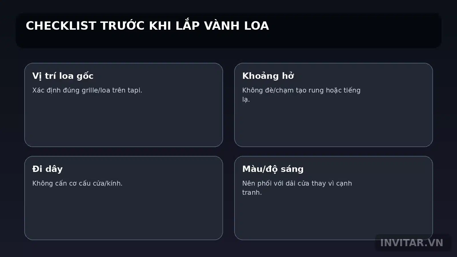Checklist trước khi lắp LED vành loa ô tô