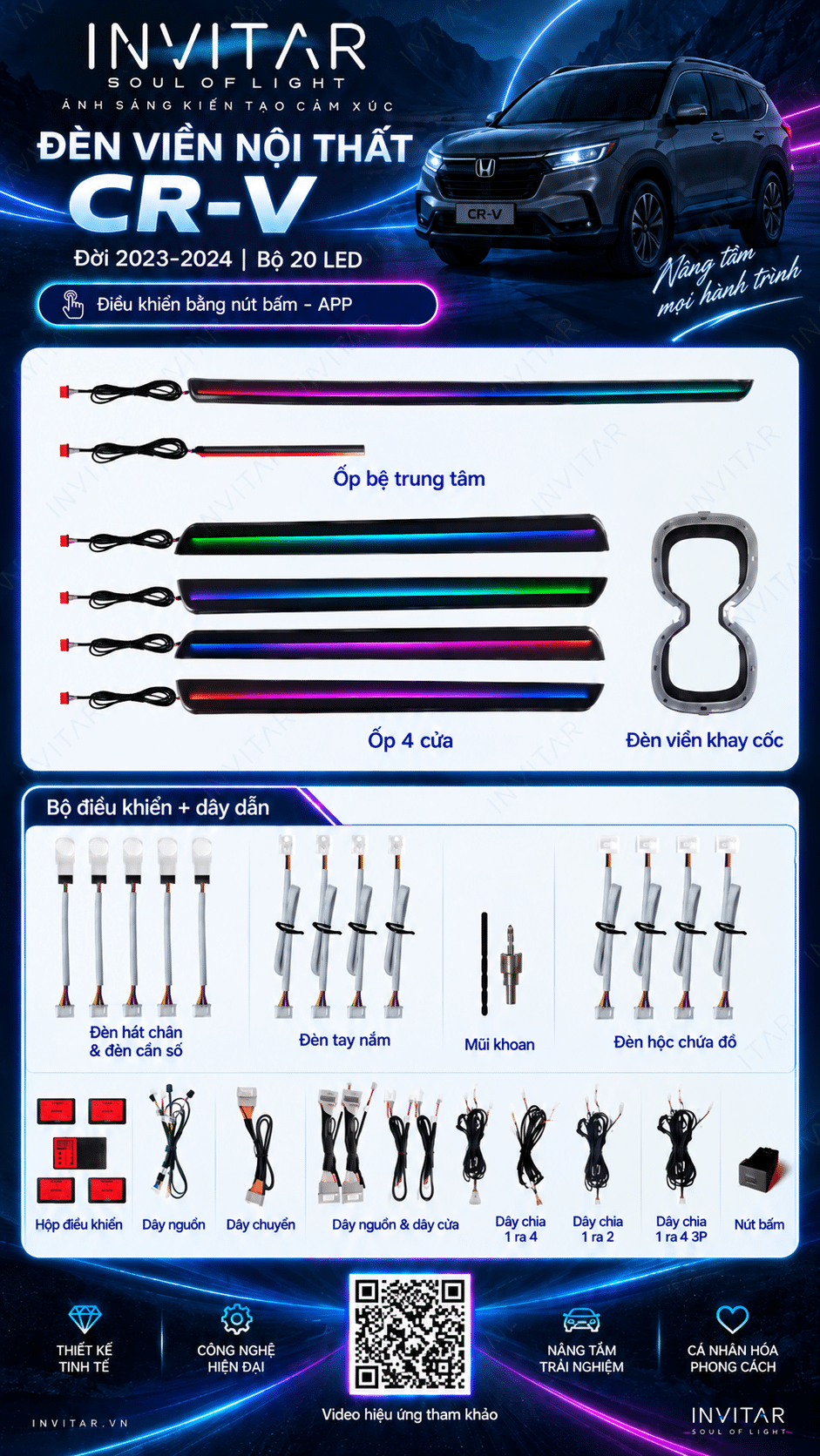 led nội thất theo xe crv