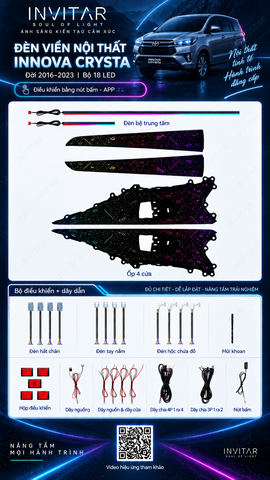 led nội thất theo xe innova