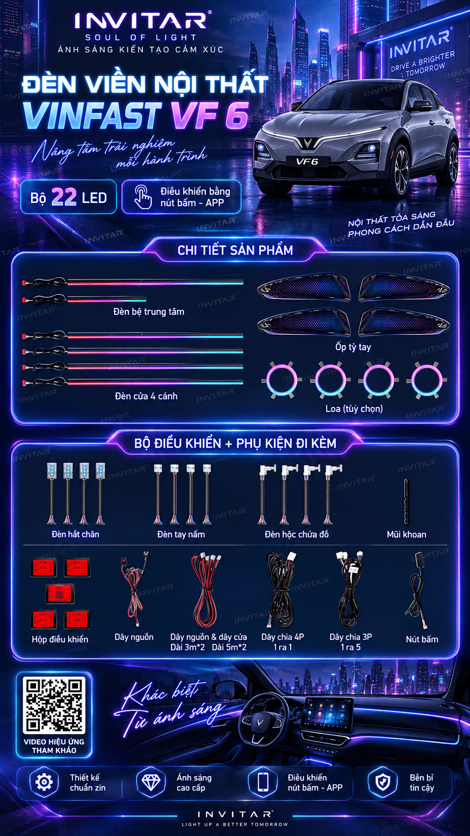 led viền nội thất theo xe vf6 style 2