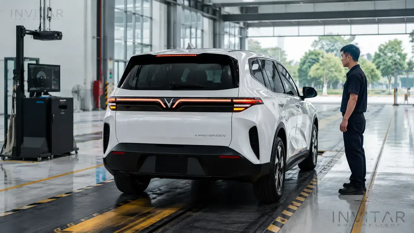 Limo Green kiểm tra module xi nhan INVITAR tại garage