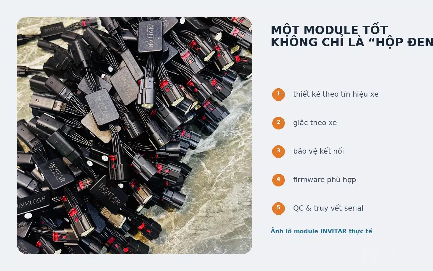lô module INVITAR thực tế cho nhóm mạch xi nhan theo xe